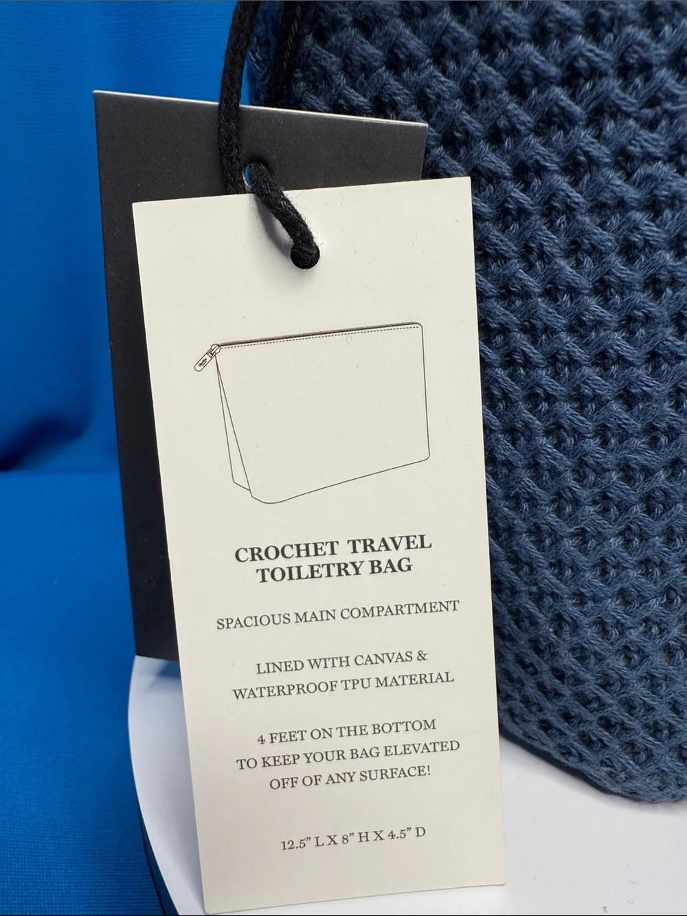 NEW / NWT MARTHA STEWART CROCHET TYPE LARGE COSMETIC CASE / MAKEUP / MAKE-UP BAG